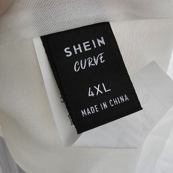 SHEIN plus size  White off the shoulder dress full bell sleeve 4x Boho - Picture 6 of 6